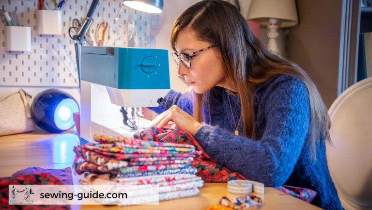 image of a sewing enthusiast sewing